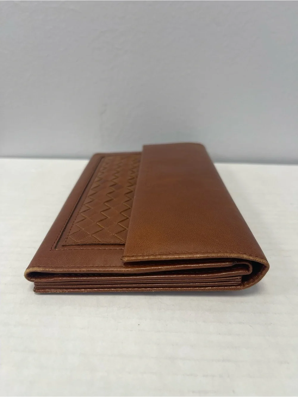 Bottega Veneta Vintage Men’s Brown Intrecciato Leather Wallet Clutch - Preowned